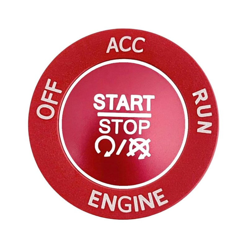 ALETAI Aluminum Alloy Push Start Stop Button Cover Trim for 2015-2021 Challenger RAM Charger - Red - Image 2